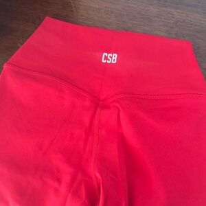CSB Women's Red High-Waisted Leggings